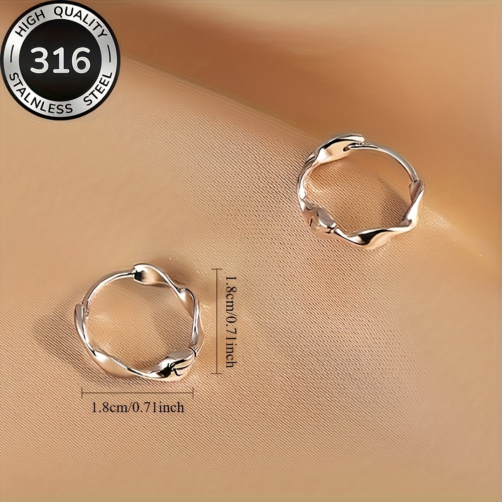 Women's High-Quality Stainless Steel Twisted Hoop Earrings
